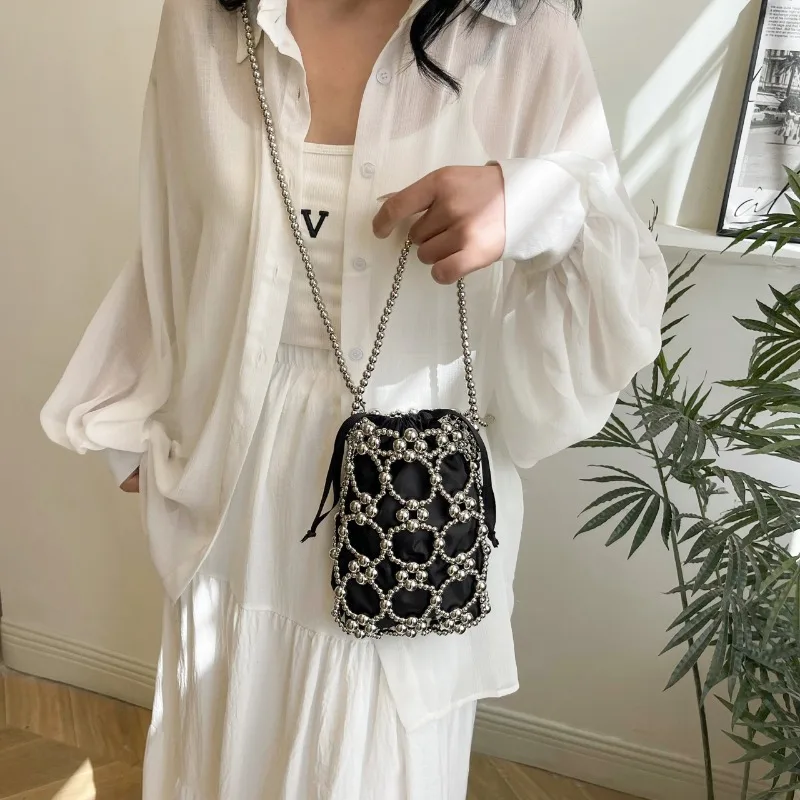 Beading White Bucket Shoulder  - Luxury Bags On Sales 评论和价格