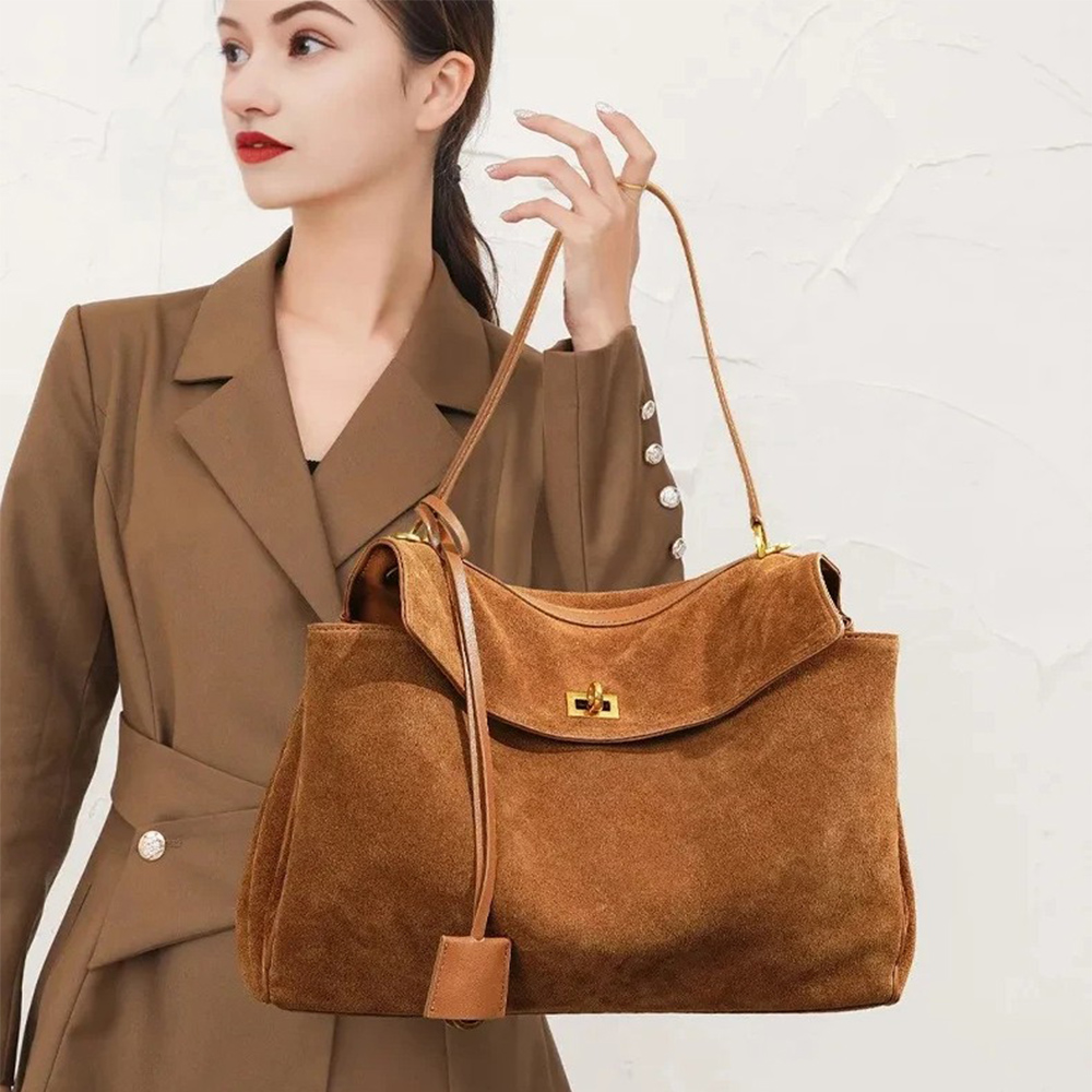 Autumn Winter Women's Suede Ge - Luxury Bags Tote 评论和价格